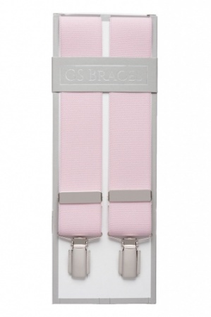 Plain Pink Braces For Trousers